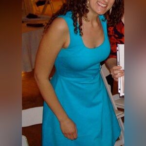 Banana Republic Teal a-line dress 6 Tall